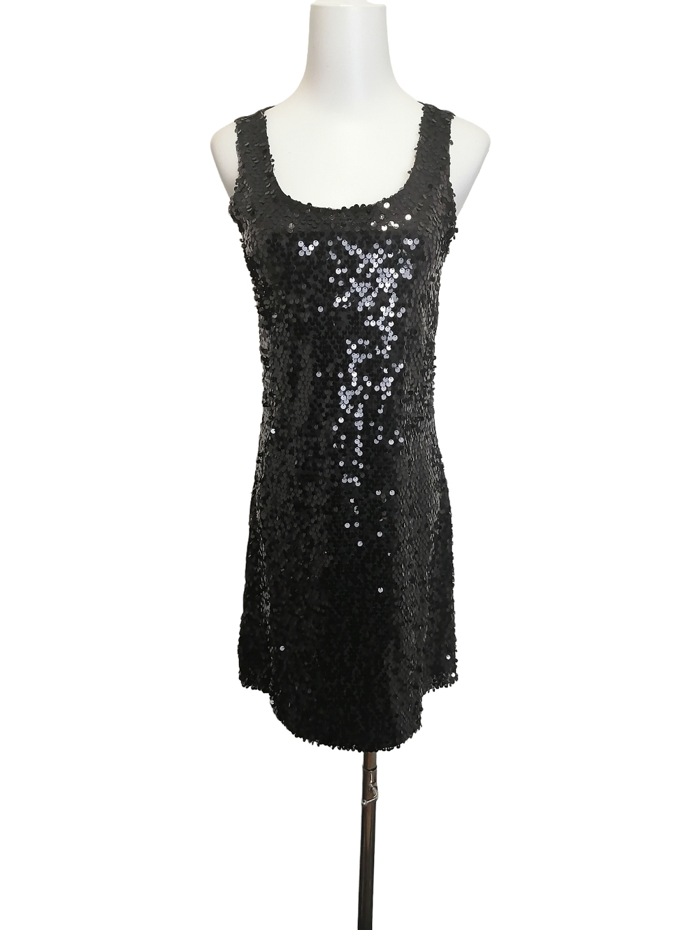 🌹 Black Sequin Scoop Neck Tank Dress